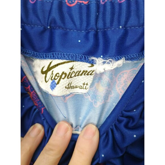 Vintage Tropicana Hawaii Blue Floral Maxi Dress & Bolero Jacket Set - Picture 6 of 6